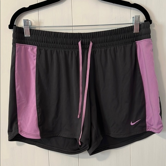 Nike Women's Black and Pink Running Shorts - Picture 1 of 5